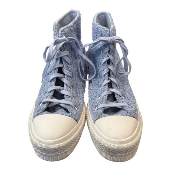 Converse All Star Lift Hi Cozy Sherpa Ghost Steel Egret Women's Sneakers 9 - Picture 4 of 6